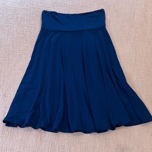 Bamboo / fair trade small navy Blue Midi Skirt waist 24 best for W24 W25 W26